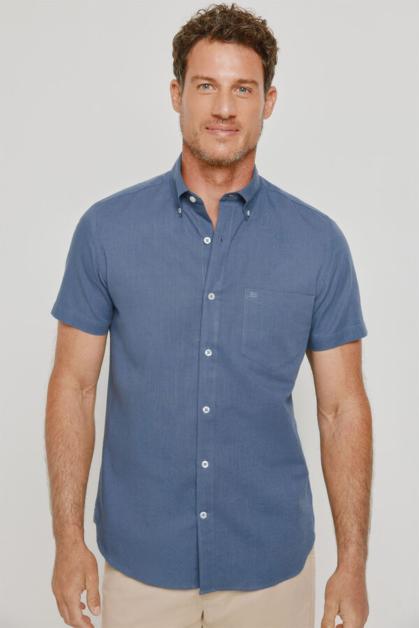 Pedro del Hierro Camisa lisa de manga curta Azul