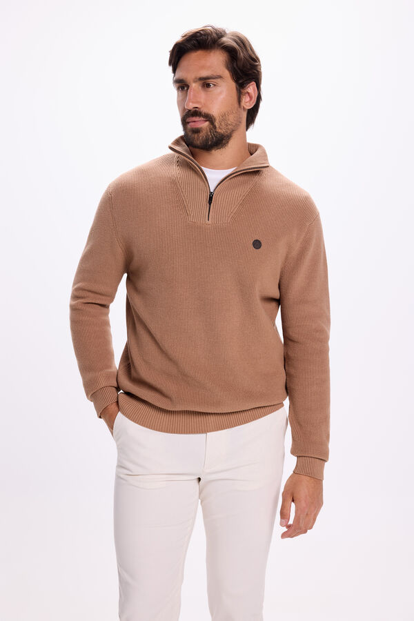 Milano Camisola de algod&atilde;o com meia fecho-&eacute;clair Torrefac&ccedil;ao