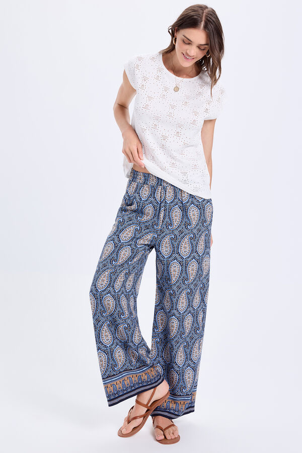 Milano Pantalón fluido estampado Azul