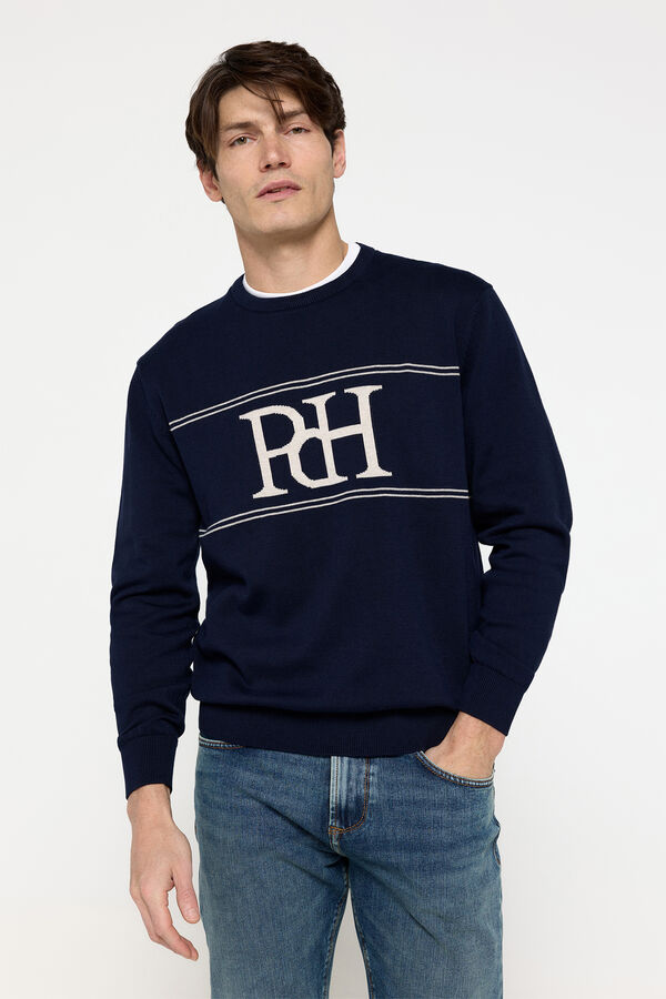 Pedro del Hierro Jersey Logo Jacquard Pedro del Hierro Navy