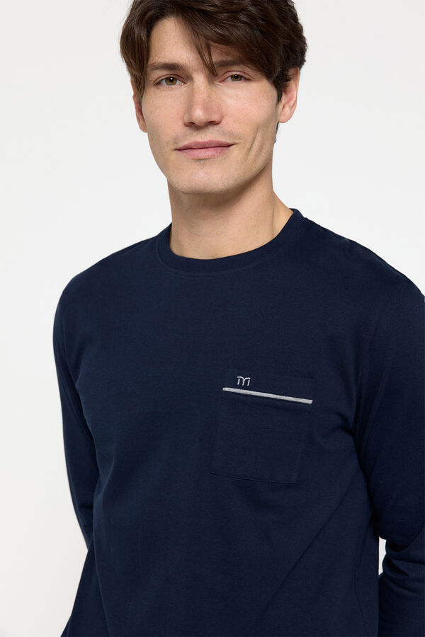 Milano Pijama largo de algod&oacute;n Navy