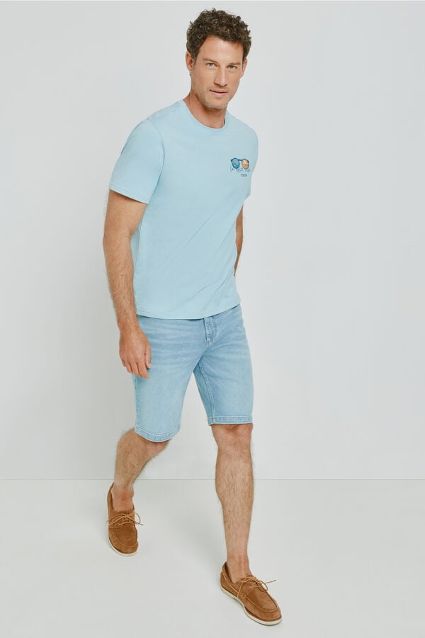 Milano Bermuda vaquera regular fit Azul Claro