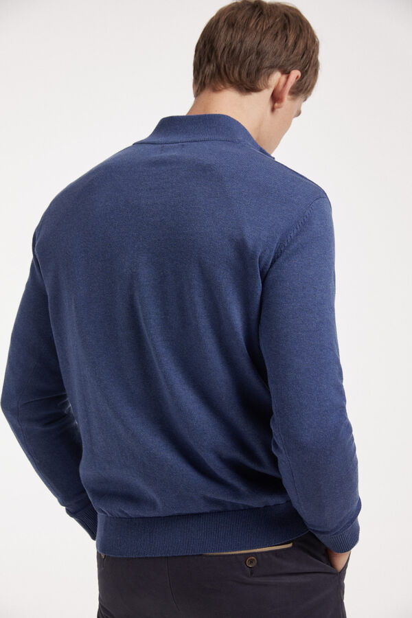 Fifty Outlet Camisola tricot com fecho-éclair COMFORT@HOME Azul