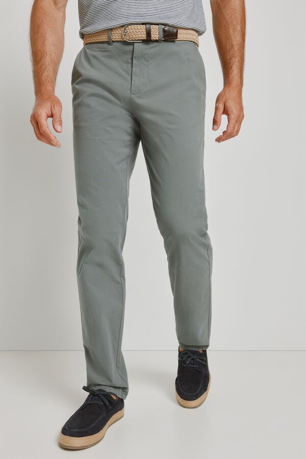 Pedro del Hierro Cal&ccedil;as chino regular fit Cinzento oscuro