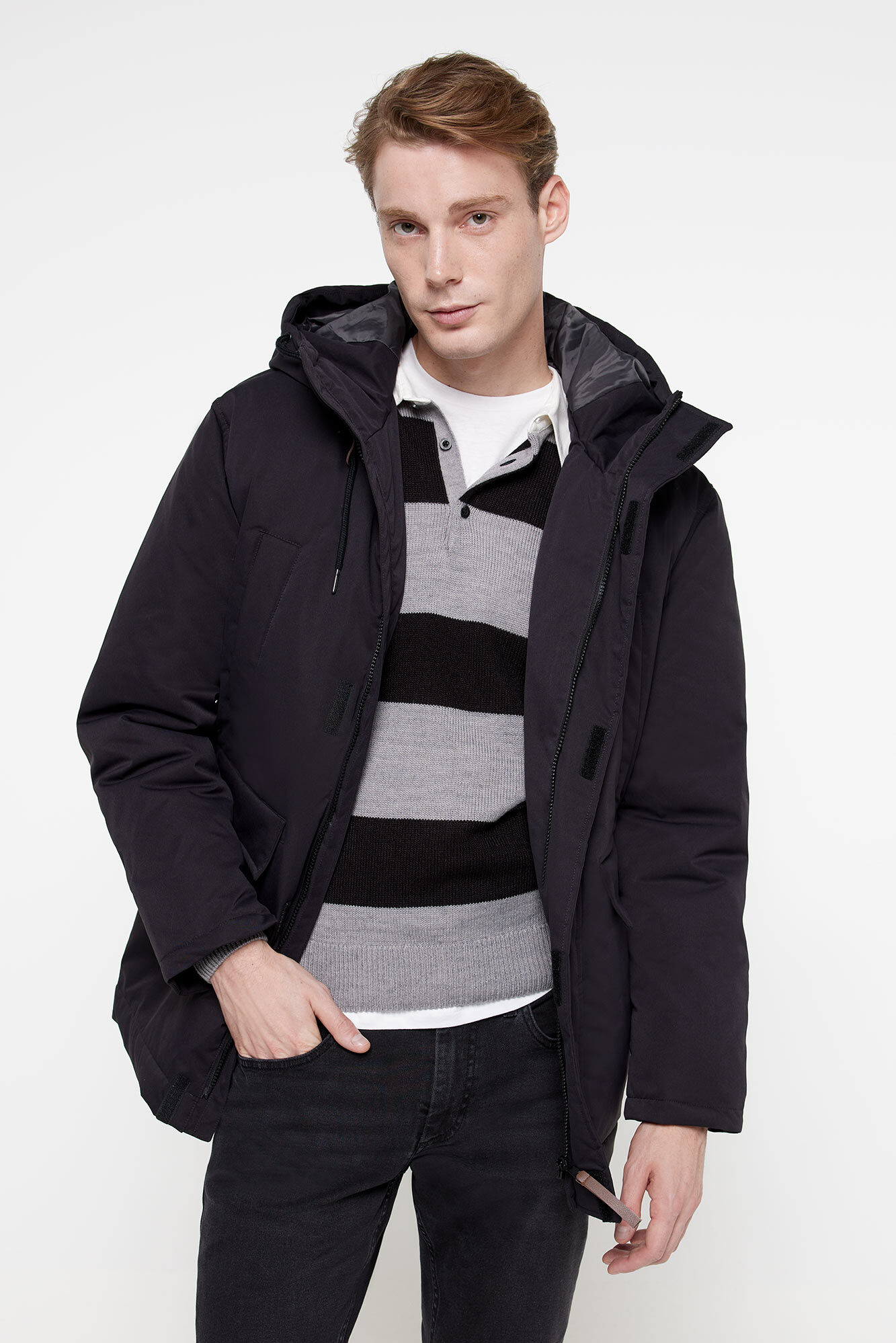 Milano Parka com capuz qualidade nylon