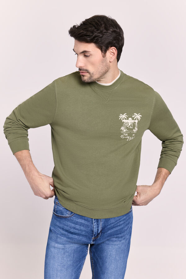 Milano Sudadera cuello redondo Kaki Oscuro