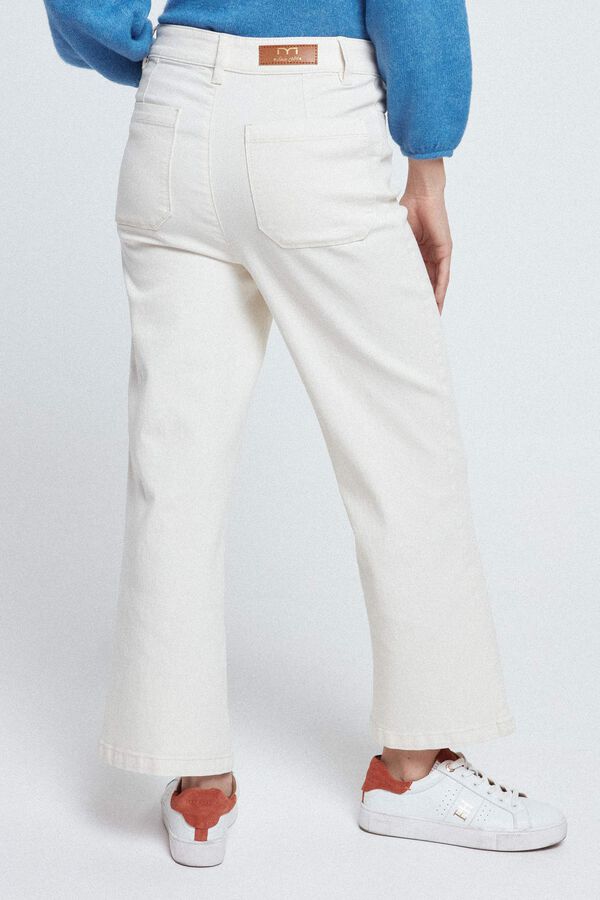Fifty Outlet Pantalon cropped denim Marfil