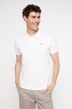 Fifty Outlet Polo pique manga curta com logo em peito Branco