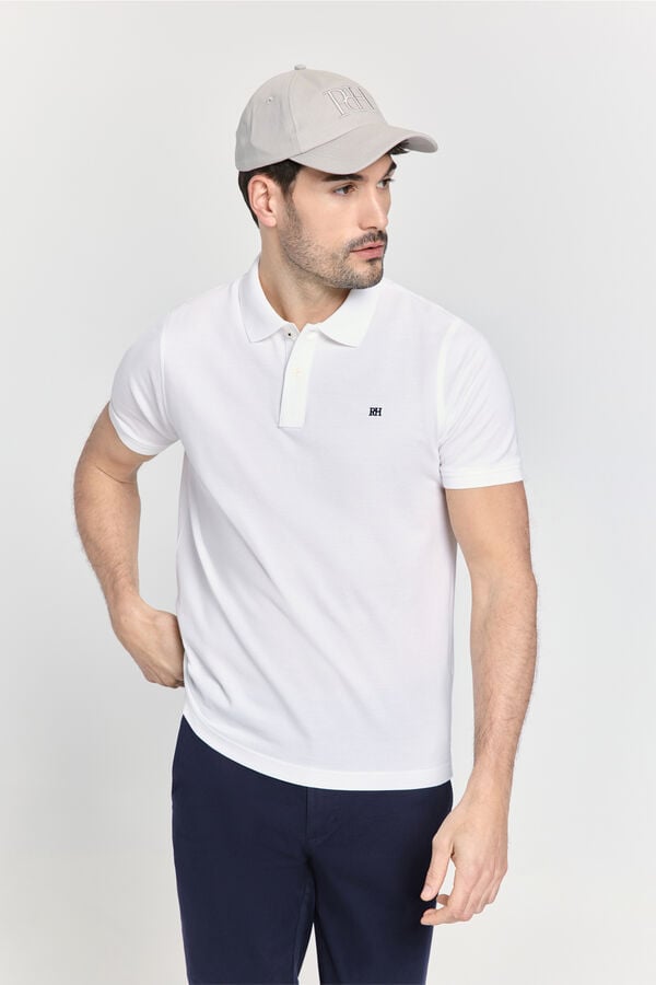Pedro del Hierro Polo b&aacute;sico manga curta Branco