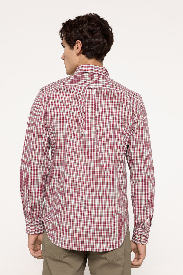 Milano Camisa Popel&iacute;n Cuadros Bordeaux