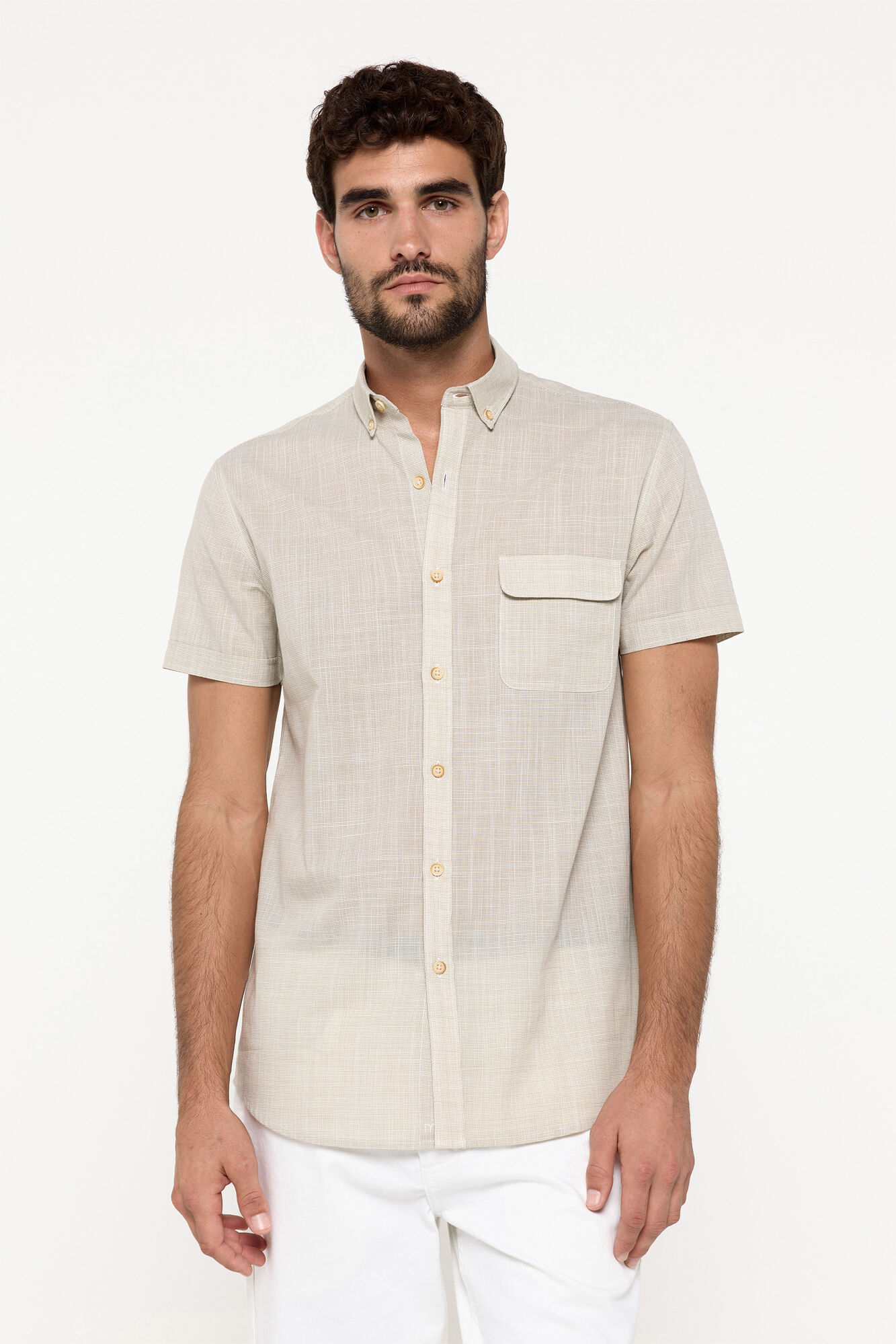 Milano Camisa malha slub lisa