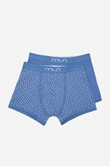 Fifty Outlet Pack x2 boxers com estampado geométrico e liso. Estampado azul