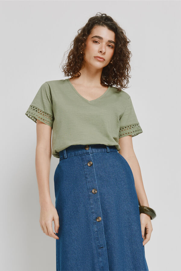 Milano T-shirt de manga curta C&aacute;qui