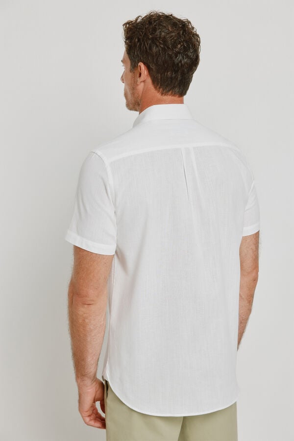 Pedro del Hierro Camisa lisa de manga curta Branco