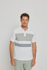 Springfield Polo de riscas de manga curta Branco