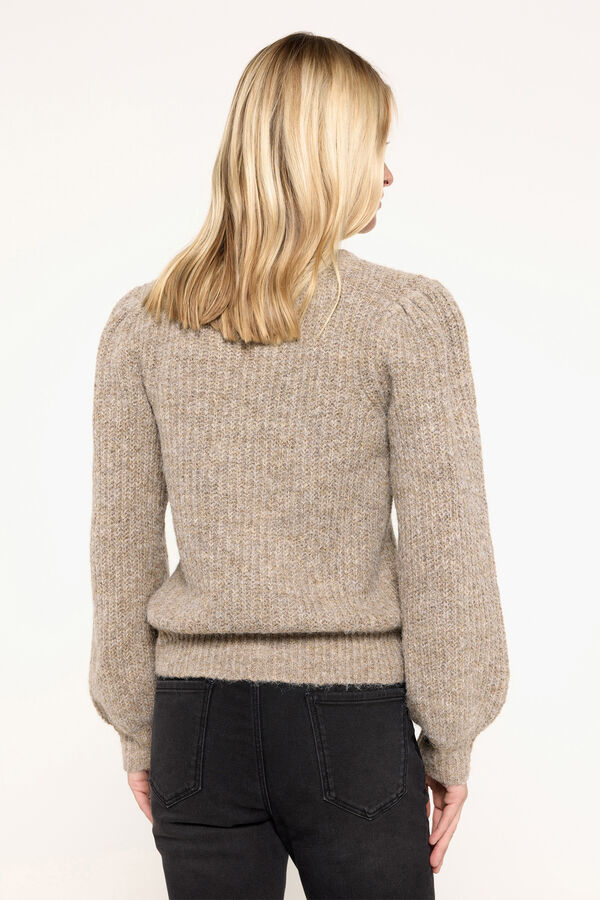 Milano Su&eacute;ter melange manga bufante Amarelo