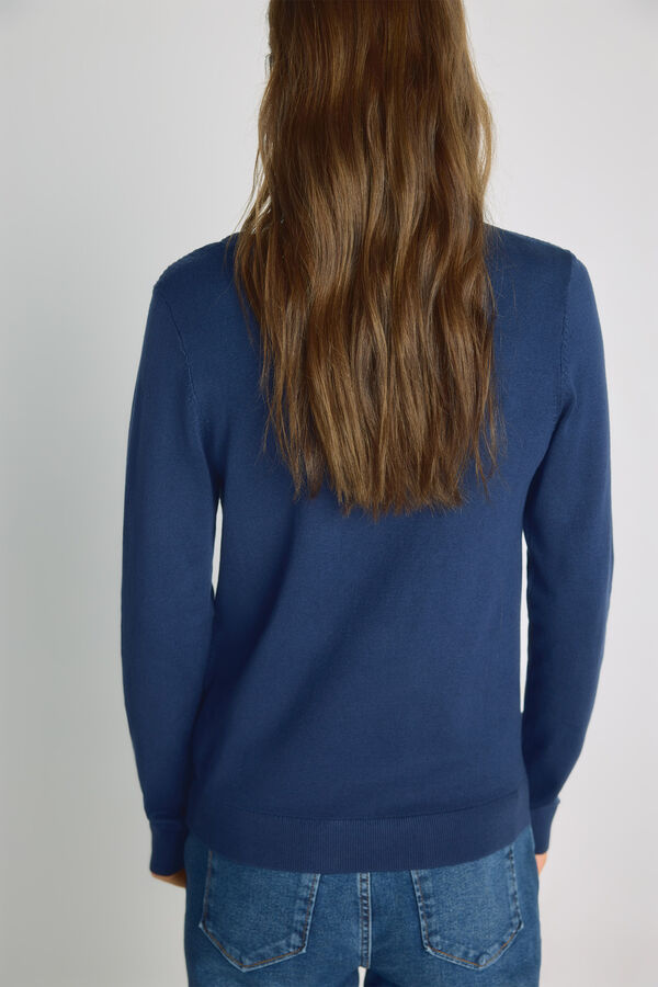 Milano Jersey cuello redondo con estructura Navy