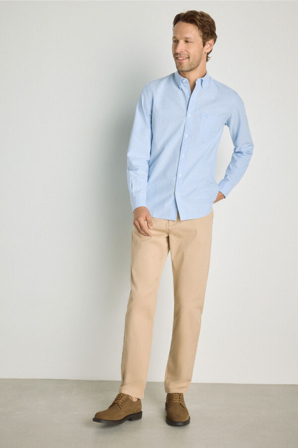 Springfield Camisa rayas manga larga Azul Claro