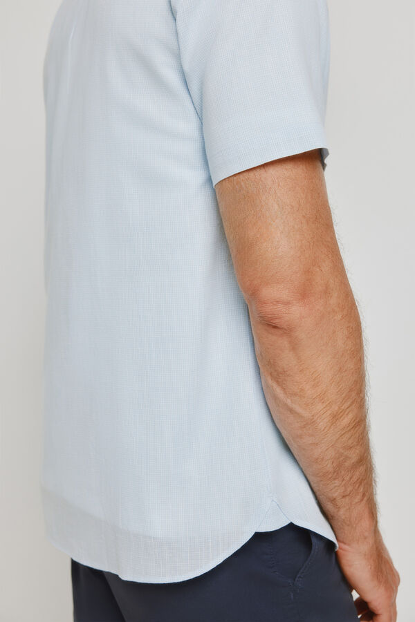 Pedro del Hierro Camisa de quadrados manga curta Azul indigo