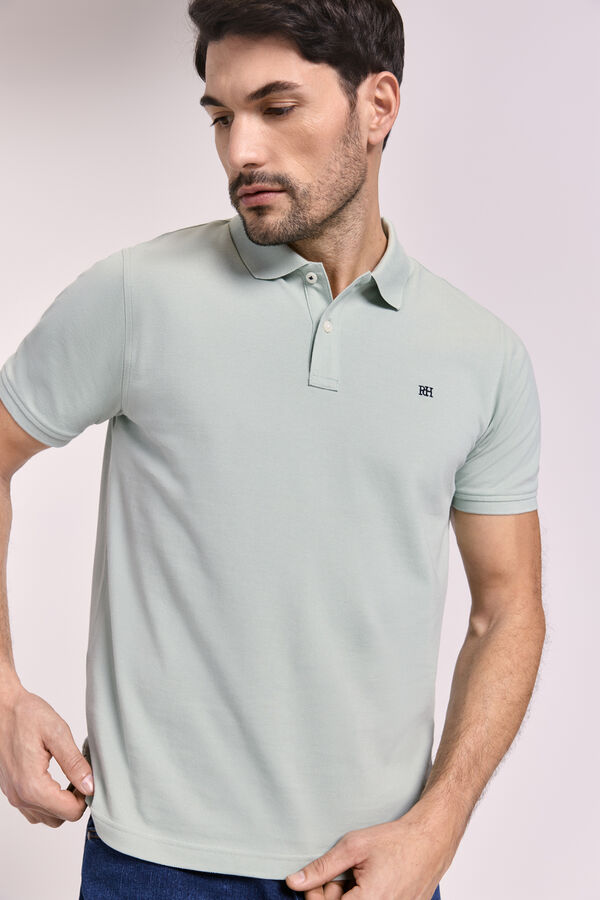 Pedro del Hierro Polo b&aacute;sico manga curta C&aacute;qui