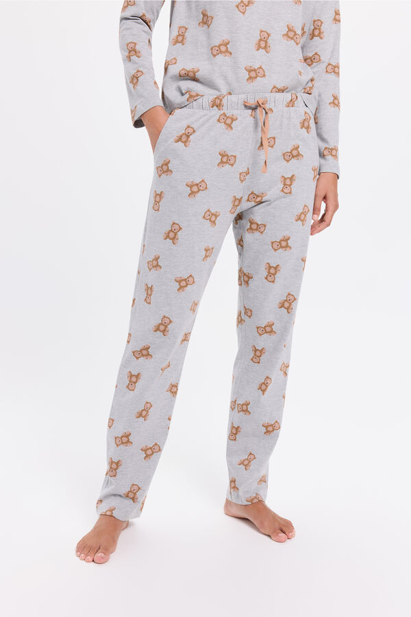 Milano Pijama de pelúcia Cinza claro