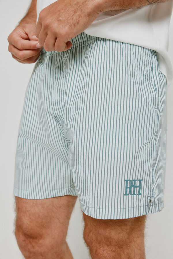 Pedro del Hierro Fato de banho &agrave;s riscas Azul