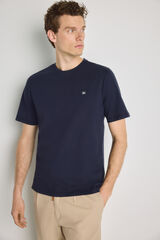 Pedro del Hierro Camiseta b&aacute;sica con logo bordado Navy