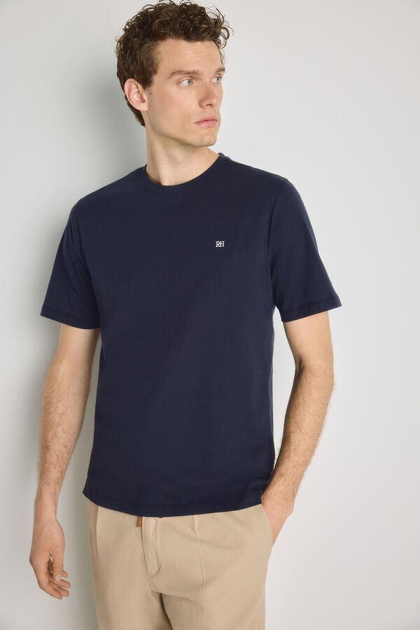 Pedro del Hierro Camiseta b&aacute;sica con logo bordado Navy