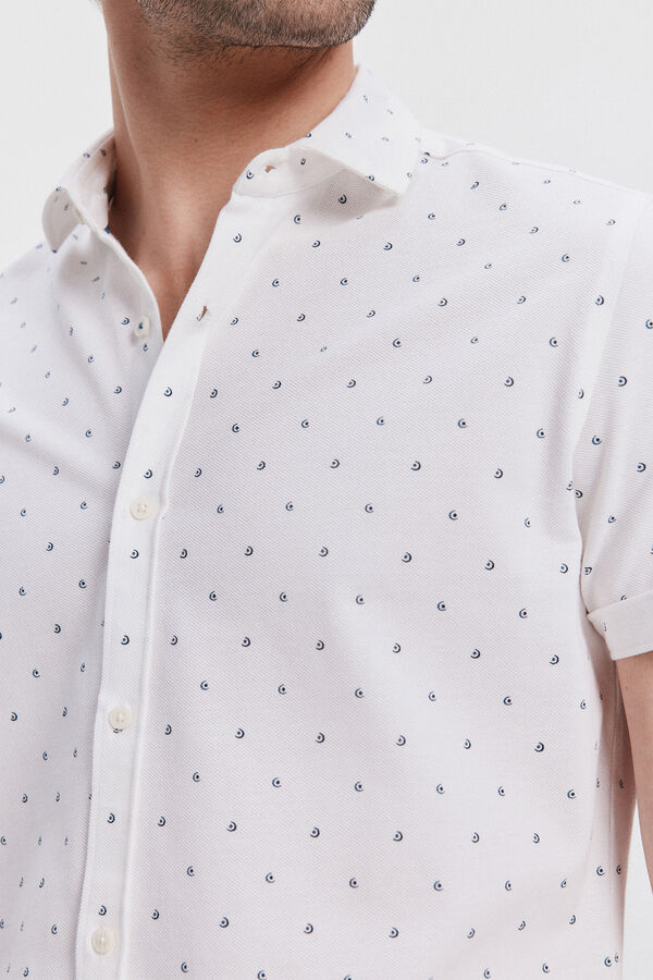 Milano Camisa Piqué estampada Branco