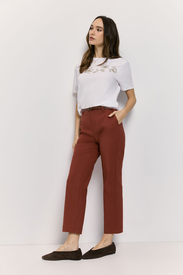 Milano Pantal&oacute;n chino con cintur&oacute;n Vino