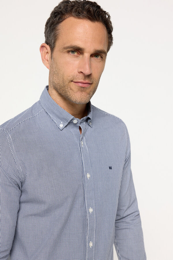 Pedro del Hierro Camisa Popel&iacute;n PdH Cuadros Azul