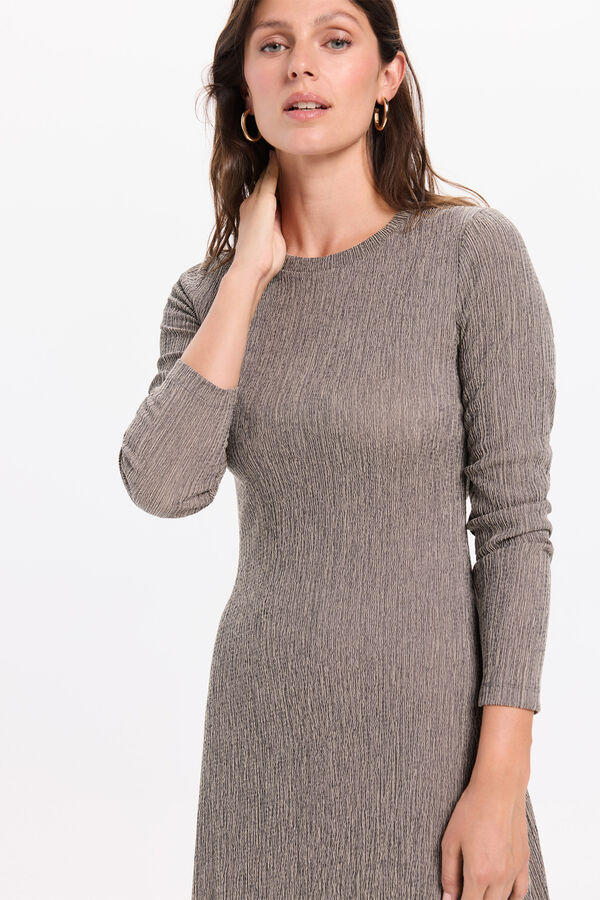 Milano Vestido midi tejido elástico Gris Oscuro