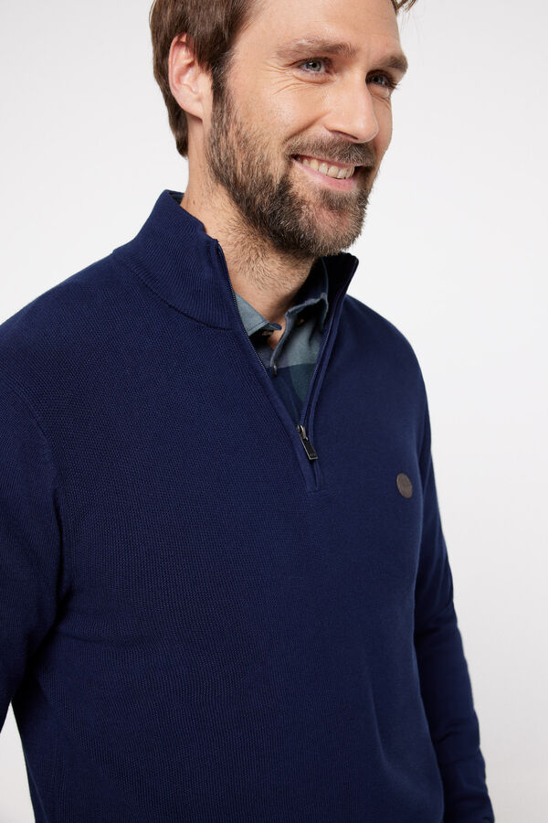 Milano Camisola fecho-&eacute;clair Algod&atilde;o. Marinho