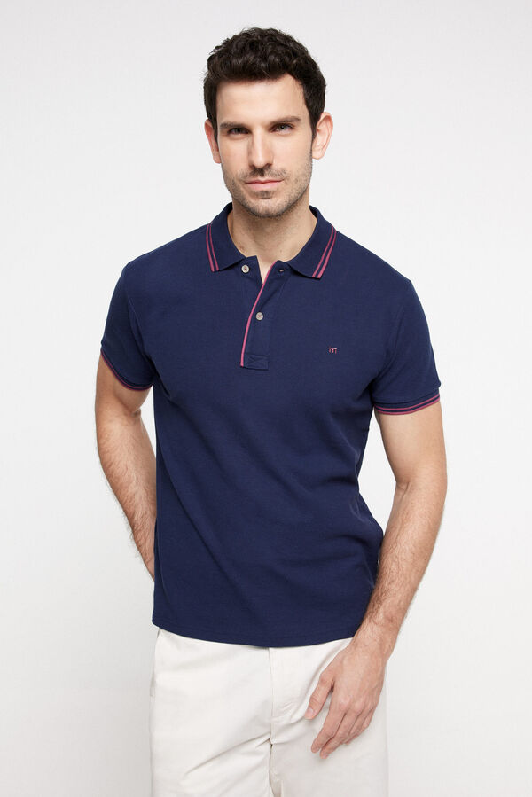 Fifty Outlet Polo Tipping Contraste Marinho