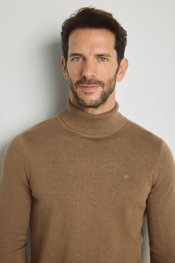 Milano Jersey cuello cisne Beige