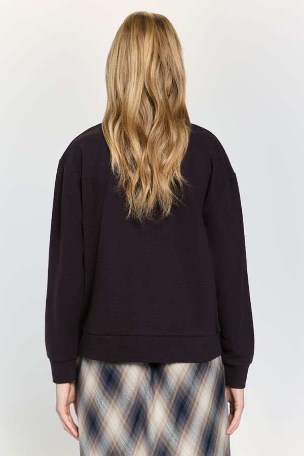 Milano T-shirt de polar malha com gola caixa Castanho