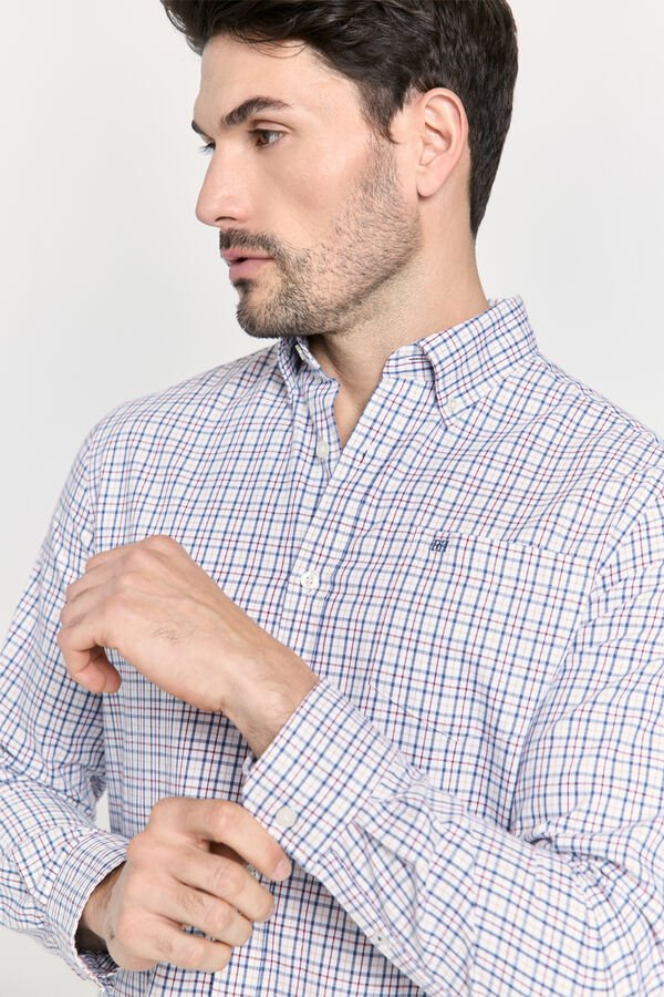 Pedro del Hierro Camisa cuadros relaxed fit Azul