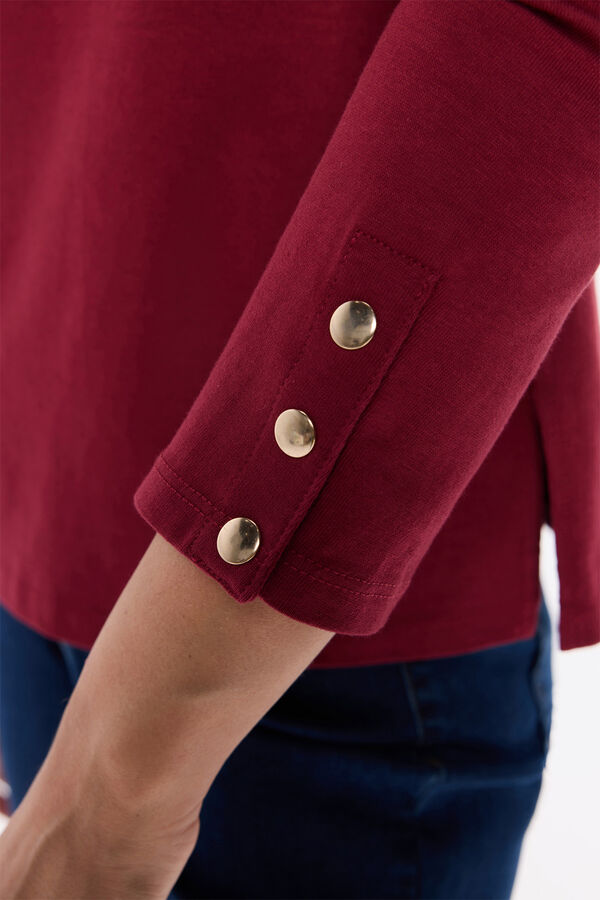 Milano Camiseta manga francesa de algodon Granate