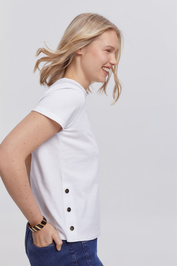 Milano Camiseta heavy cotton botones Blanco