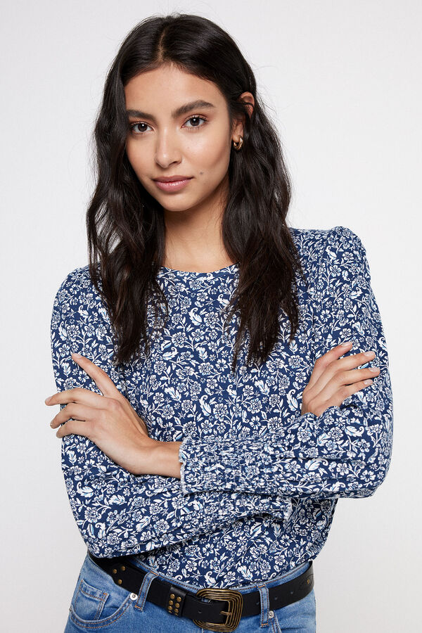 Milano Camisola estampada nos punhos Estampado azul