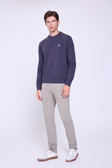 Springfield Sweatshirt com logo e gola redonda Cinzento oscuro