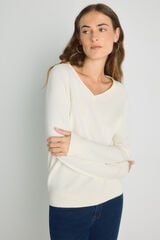 Milano Camisola gola em bico Bege