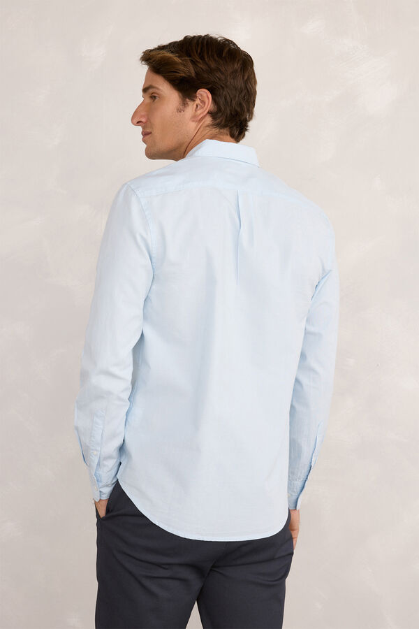 Milano Camisa esportiva estampado Oxford Azul