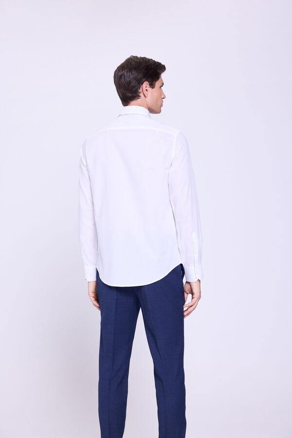 Milano Camisa Vestir Microestrutura Branco