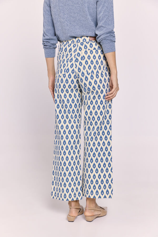 Milano Pantal&oacute;n ancho estampado Azul