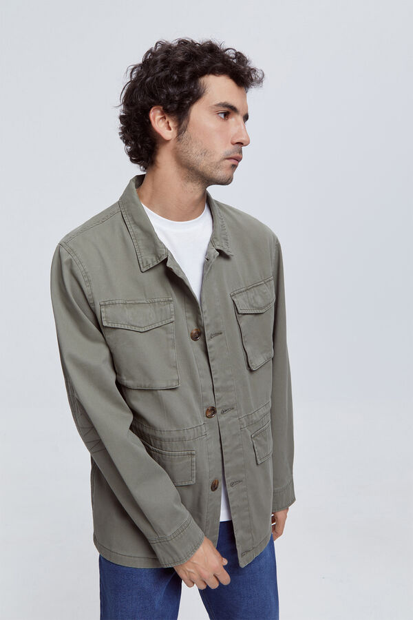 Milano Chaqueta Bolsillos Kaki Claro