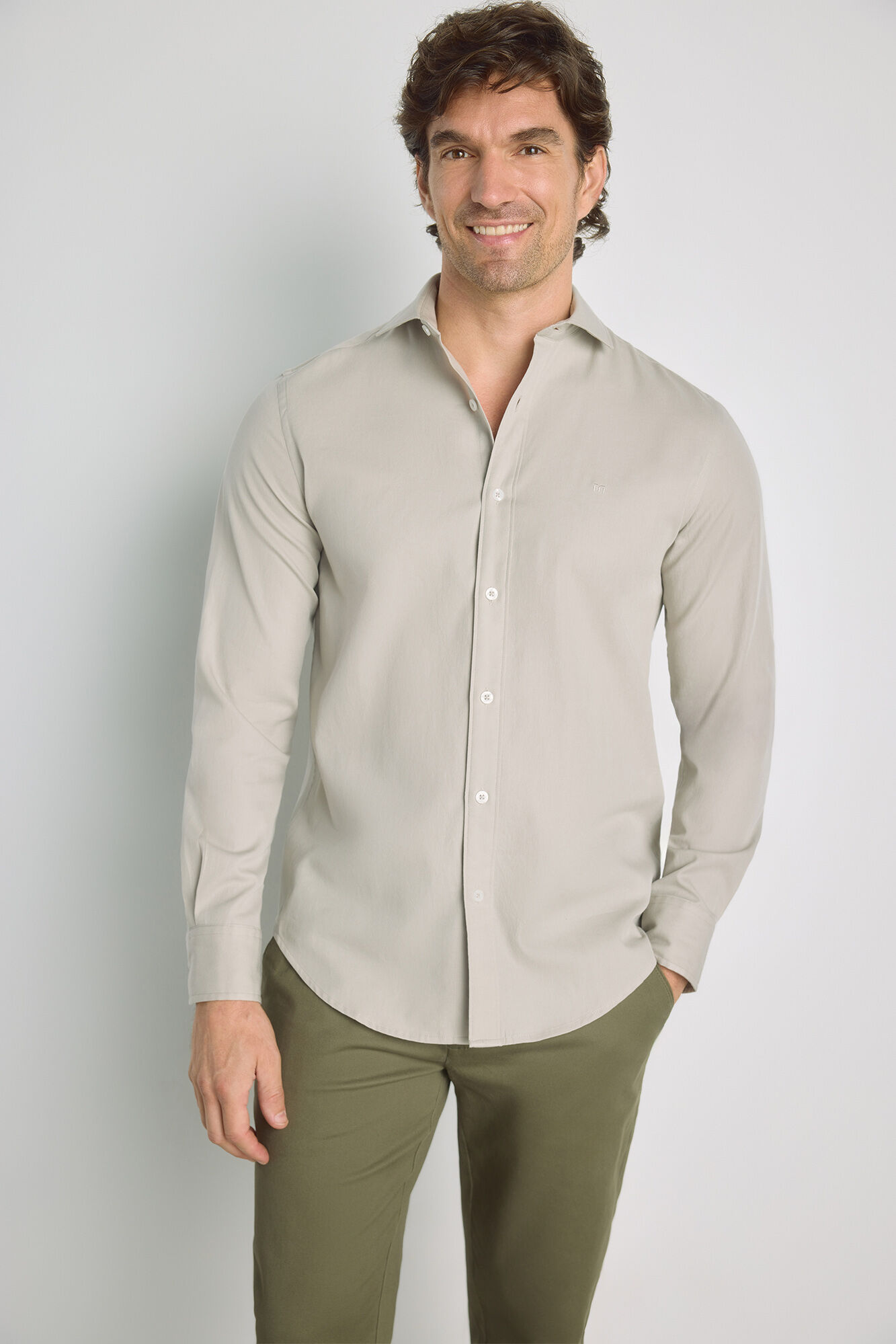 Milano Camisa lisa manga larga