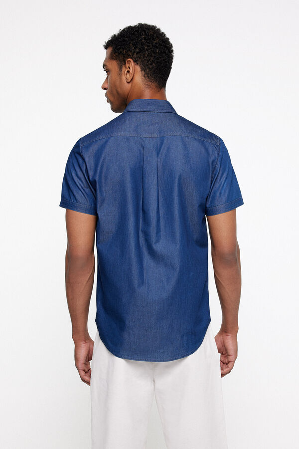 milano Camisa Denim Lisa Azul