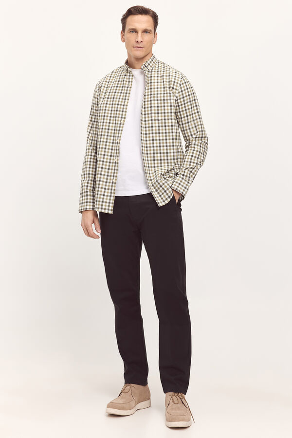 Milano Camisa Twill Xadrez Estampado verde