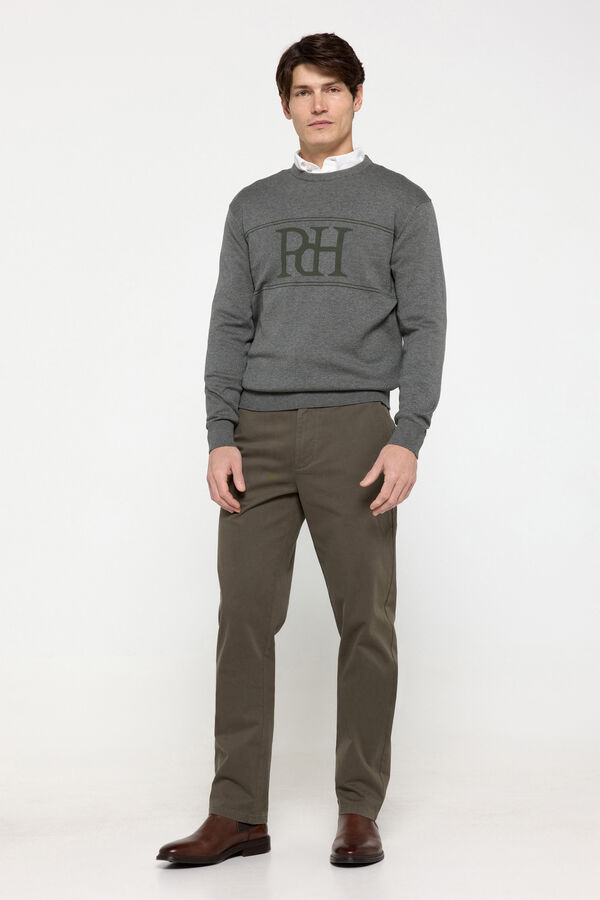 Pedro del Hierro Camisola Pedro del Hierro jacquard Logo Cinza medio